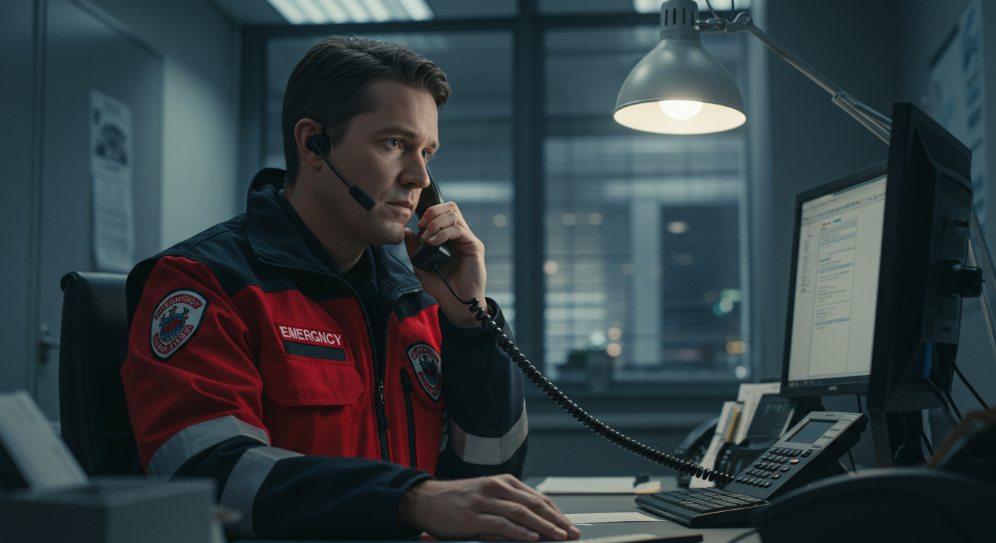 Professional dispatcher connecting stranded drivers to towing services in Edmonton, AB